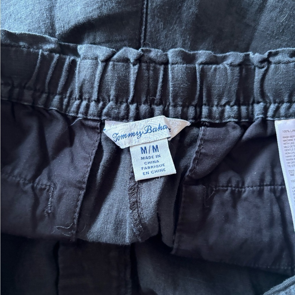 Tommy Bahama Black Drawstring Linen-Blend Bermuda Shorts - Picture 4 of 5